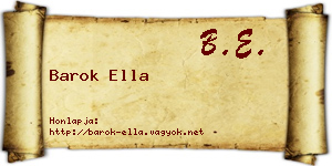 Barok Ella névjegykártya